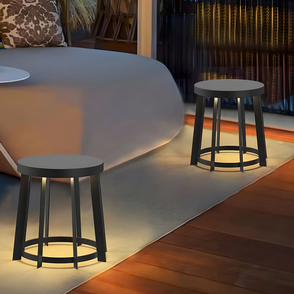 Round Stool Multifunctional Waterproof Led Black Modern Solar Lights