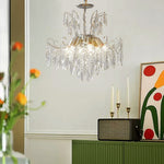 Elegant Glass Crystal Pendant 3 Step Dimming French Style Chandelier