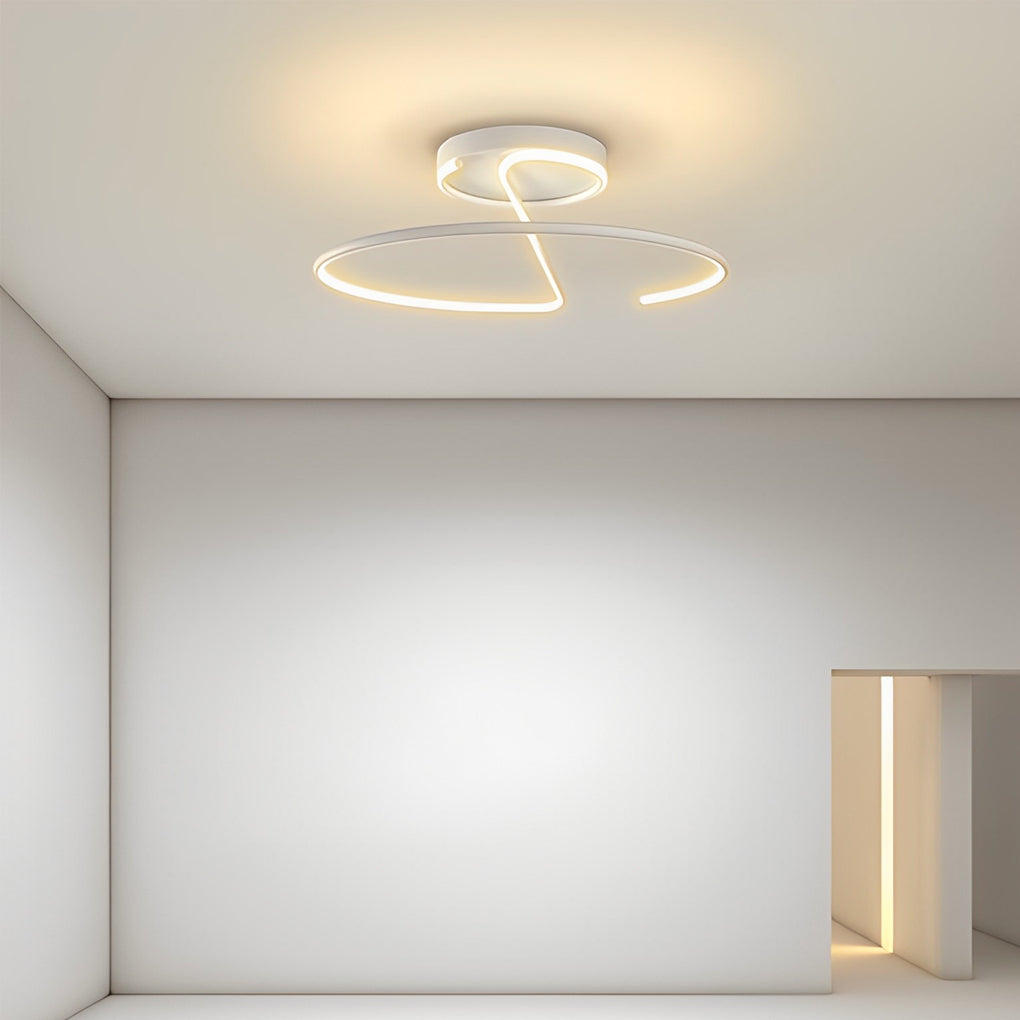 16 Inch Sleek Wire Inspired Circular Modern Led Semi Flush Mount Ceiling Light
