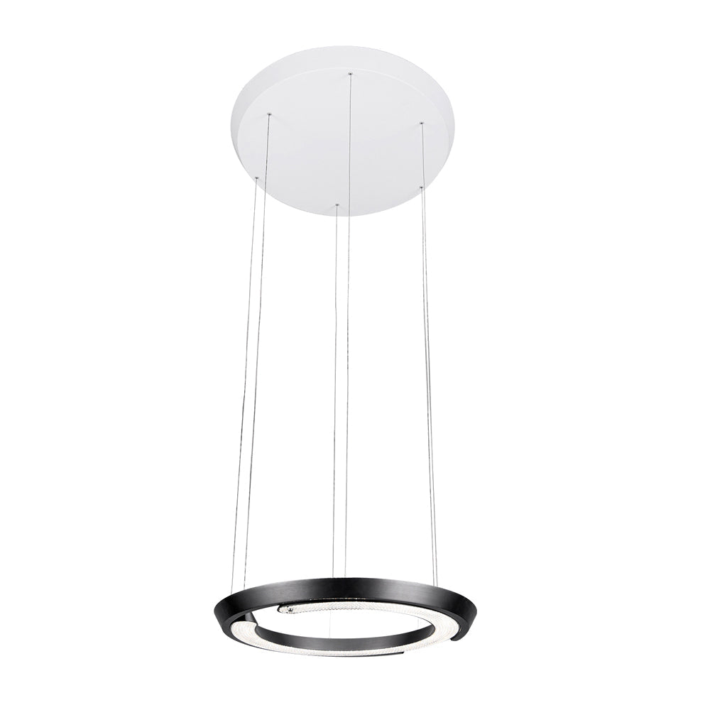 Modern Led Ring Shaped Pendant Light With Acrylic Shades For Living Room