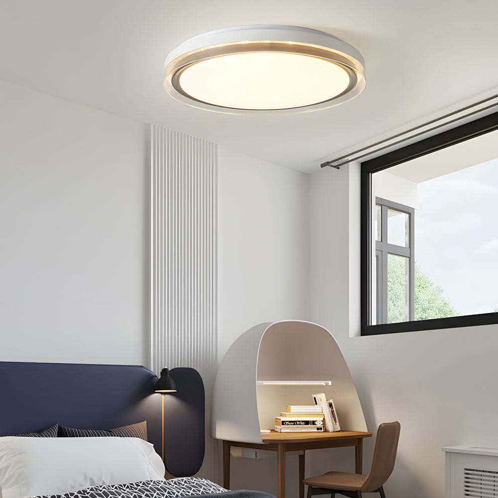 Round Acrylic Creative 3 Step Dimming Led White Modern Ceiling Light Fixture