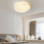 Milky White Cute Flower Led Three Step Dimming Modern Ceiling Light Fixture