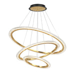 2 3 Rings Adjustable Luxury 3 Step Dimming Modern Chandelier Hanging Lights