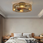 Rattan Industrial Style Ceiling Fan Lamp Ha079284