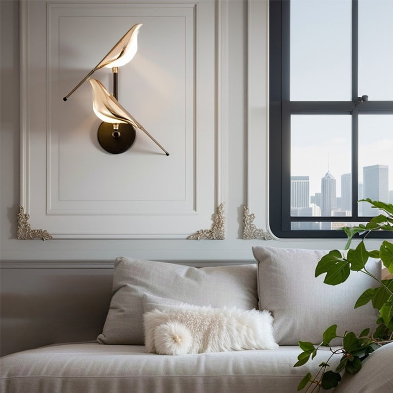 Golden Silver Touch Switch Bird Led Wall Lights Wall Sconce 360 Rotatable Indoor Led Wall Lamps For Bedroom Corridor Ac85 265V