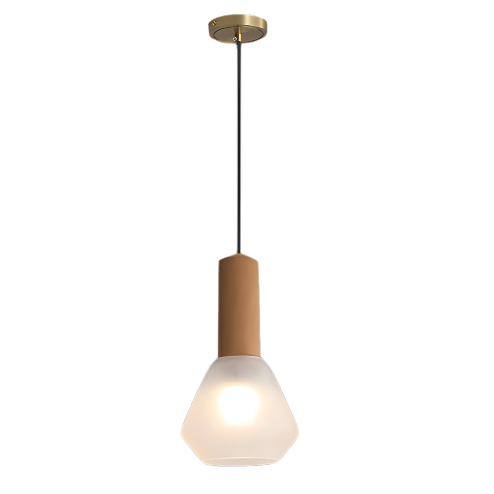 Luxury Copper Glass Jar 1 Light Wood Pendant Light Ceiling Hang Fixture Cork Diamond Glass Suspended Lights