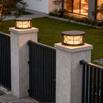 Round Outdoor Pillar Lights Waterproof Aluminum LED Post Light