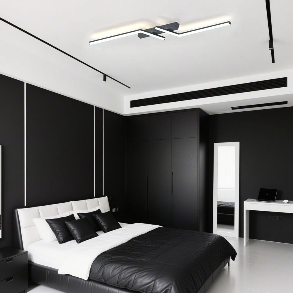 Modern Simple Black Aluminum Led Ceiling Light