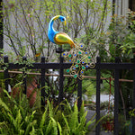 43 7 In Peacock Solar Powered Garden Stake 2 Pack