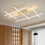 Linear Geometric LED Ceiling Light in Gold or Black for Modern Interiors
