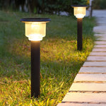 Matte Black Solar LED Pathway Lights with Adjustable Brightness for Modern Gardens