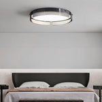16 5 20 5 In Round Black Stripe Glass Led Flush Mount Light