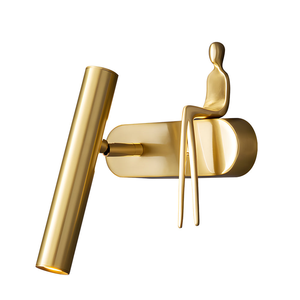 Brass Villain Wall Lamp 1 Light Slender Adjustable Led Wall Spotlight