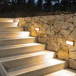 Recessed LED Step Light in Sand Gray Aluminum for Outdoor Stairs