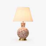 Coral Bird Floral Ceramic Table Lamp with Fabric Shade
