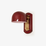 Scarlet Dome Wall Sconce in Gold and Red Glass