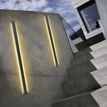 Linear LED Outdoor Wall Light in Black Metal, Waterproof Architectural Sconce