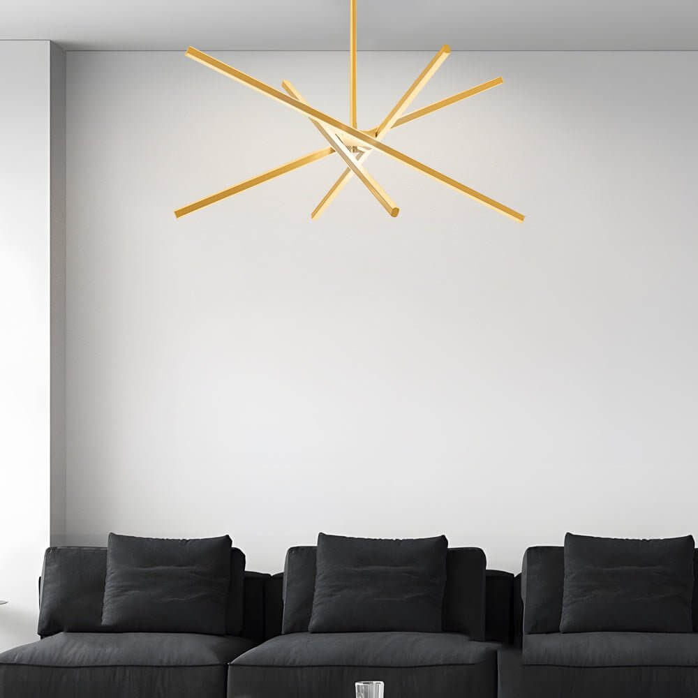 Aurelia 4-Light Linear LED Chandelier in Black and Gold
