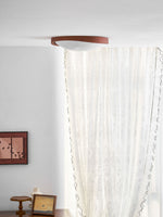 Walnut Curved Edge Ceiling Light – Modern Flush Mount LED Fixture