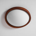 Walnut Curved Edge Ceiling Light – Modern Flush Mount LED Fixture