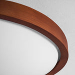Walnut Curved Edge Ceiling Light – Modern Flush Mount LED Fixture