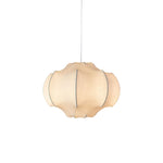 Silken Lotus Pendant Lamp — Genuine Silk Shade, Modern Lotus Form, 5 Sizes