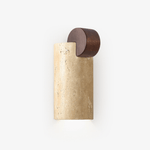 Travertine Wall Sconce with Wood Accent – Modern Minimalist Lighting
