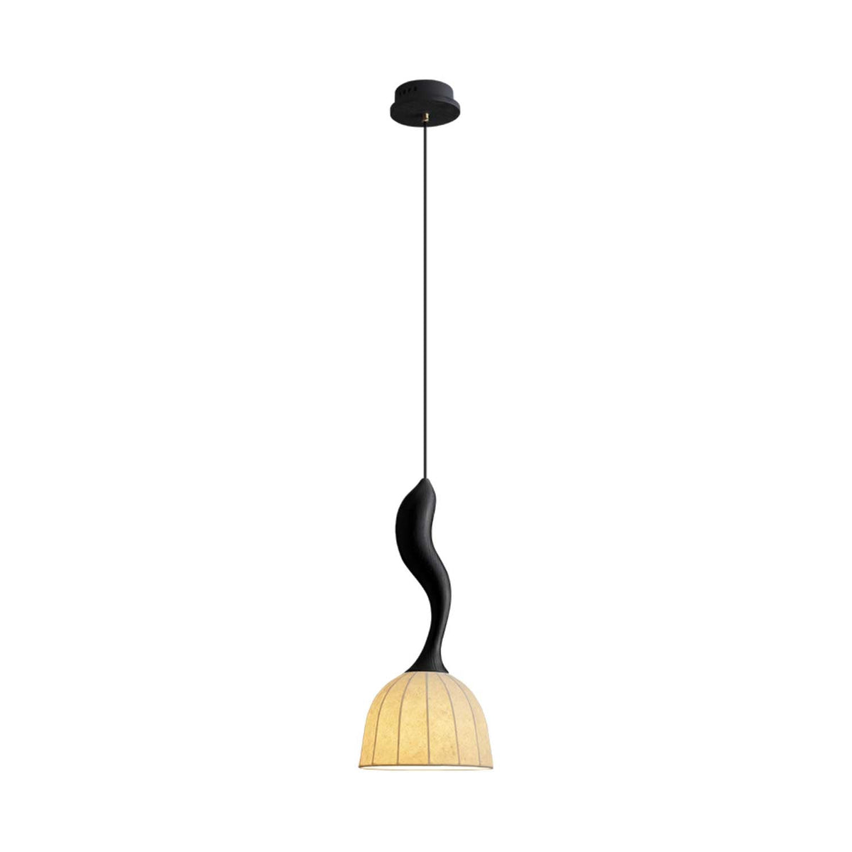 Elowen Twisted Wood Pendant Light – Sculptural Designer Ceiling Lamp