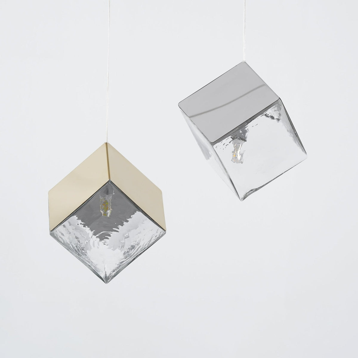 Cubic Luster Cascade Chandelier – Modern Geometric Crystal Pendant Light