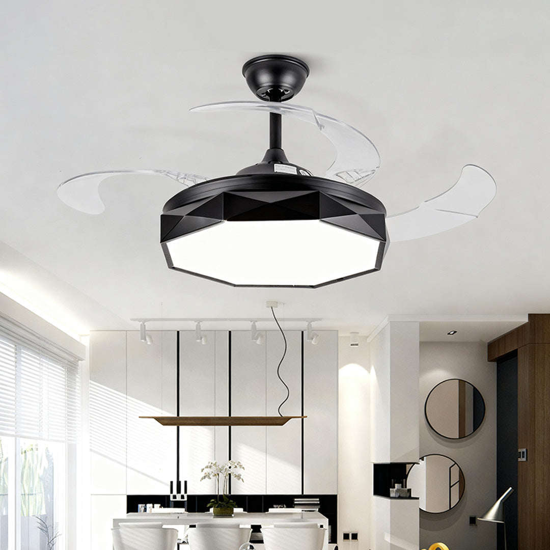 Aura 42" LED Ceiling Fan with Light, Nordic Minimalist Design