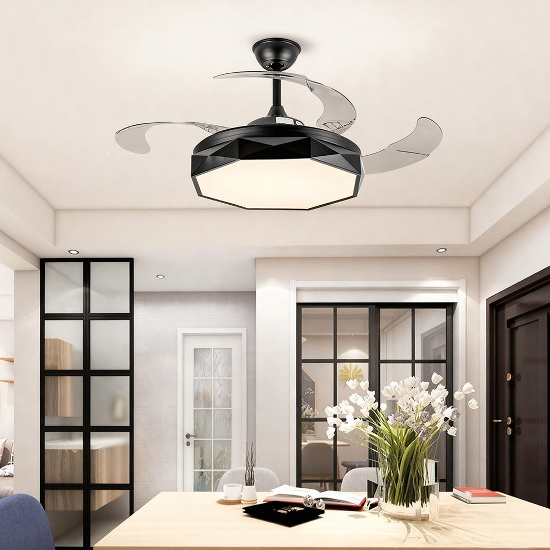 Aura 42" LED Ceiling Fan with Light, Nordic Minimalist Design