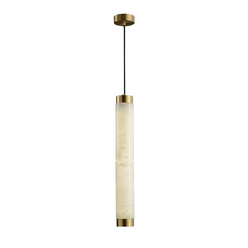 Aria Alabaster Pendant Light – Modern Brass LED Chandelier for Dining Room & Foyer
