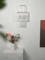 Glacier Tier Textured Glass Wall Sconce in Nickel