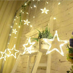 Stellar Cascade LED Curtain Lights – 8.2ft Acrylic Star String Lighting for Indoor & Outdoor Ambiance