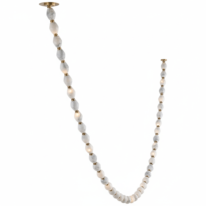 Riviere Glass Chain Chandelier – Modern Linear LED Pendant Light