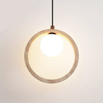 Travira Halo Pendant Light in Natural Travertine
