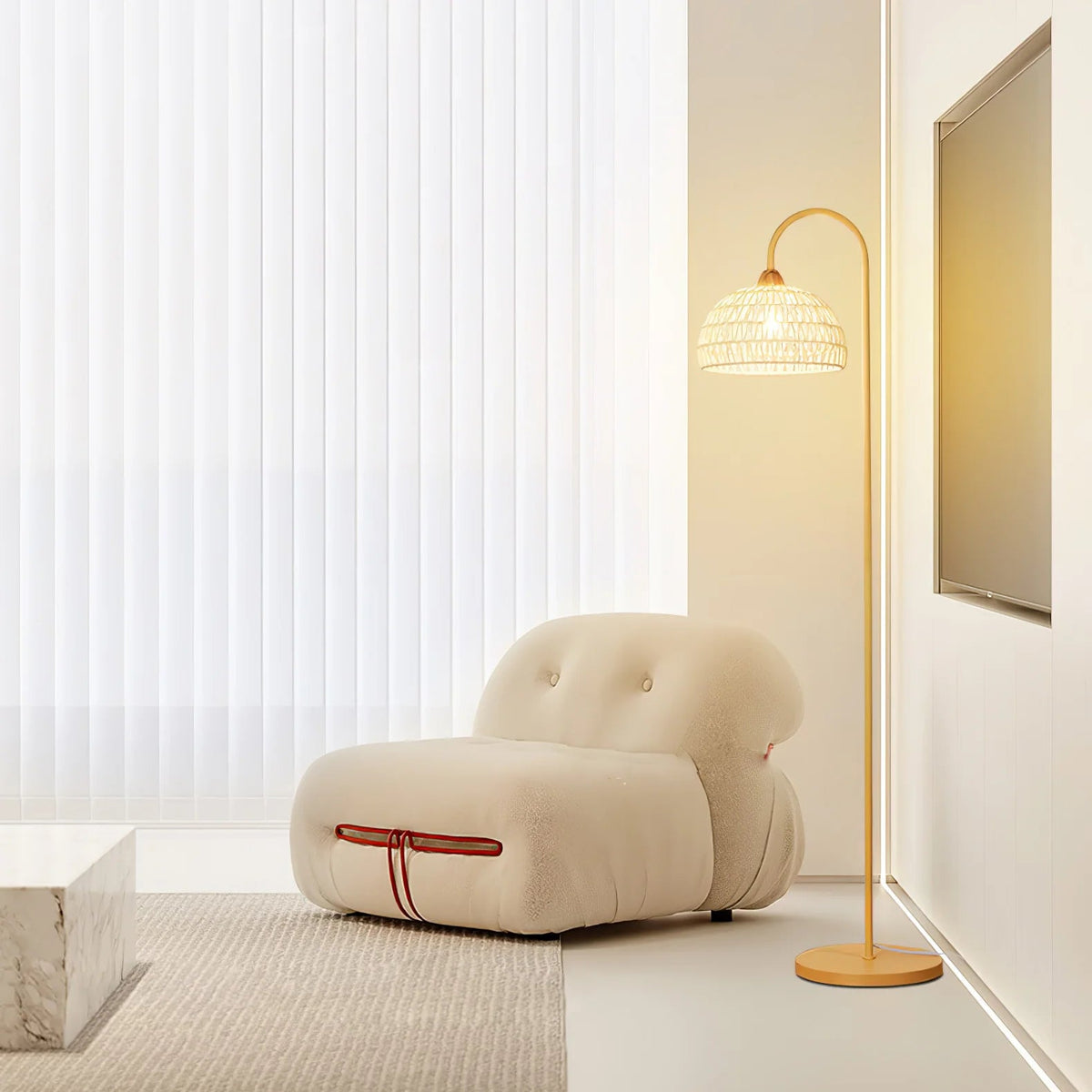Rattan Bend Floor Lamp