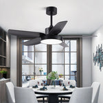 46 Inch Led 6 Speed Downrod Ceiling Fan Lights With Remote And 5 Quiet Reversible Blades