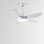 46 Inch Led 6 Speed Downrod Ceiling Fan Lights With Remote And 5 Quiet Reversible Blades