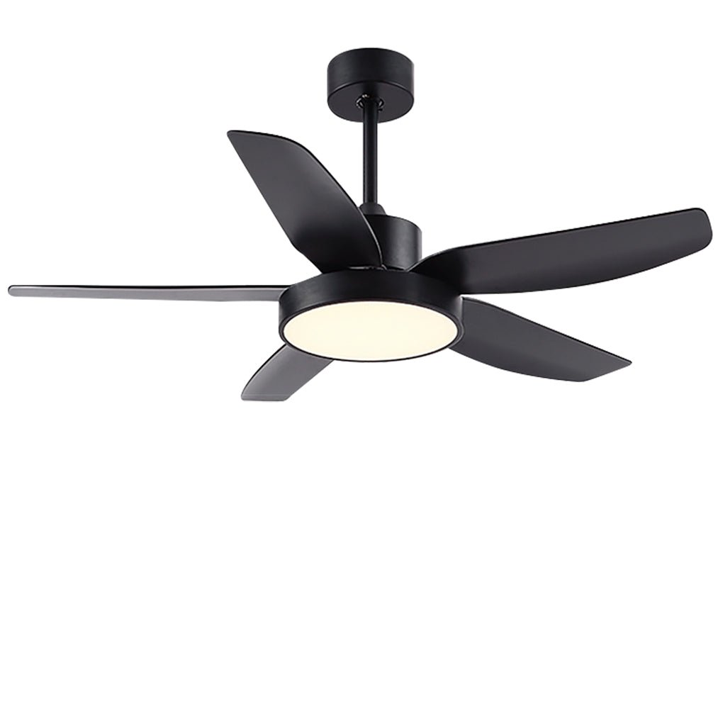 46 Inch Led 6 Speed Downrod Ceiling Fan Lights With Remote And 5 Quiet Reversible Blades