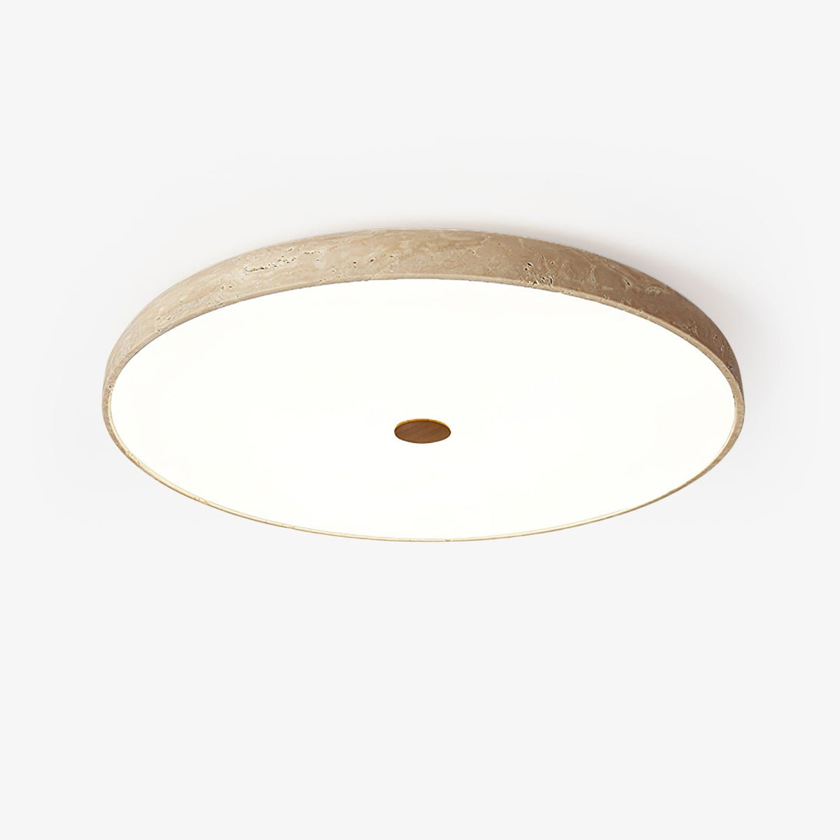 Solaro Travertine Flush Mount Ceiling Light in Natural Stone
