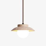 Luneva Pendant Light in Yellow Travertine | Modern Designer Hanging Lamp