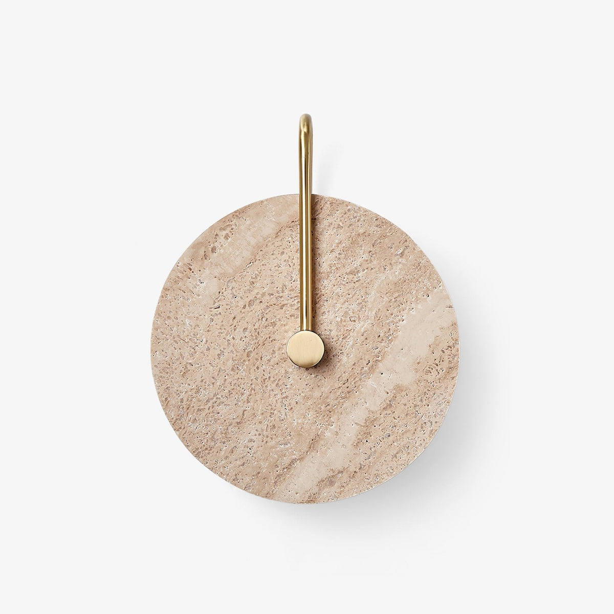 Lior Travertine Wall Sconce with Brass Hook – Modern LED Wall Lamp