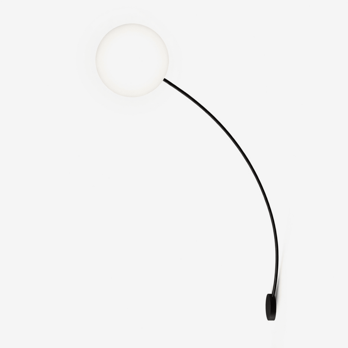 Arvella Arc Wall Sconce in Black with Opal Glass Shade