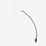 Arvella Arc Wall Sconce in Black with Opal Glass Shade