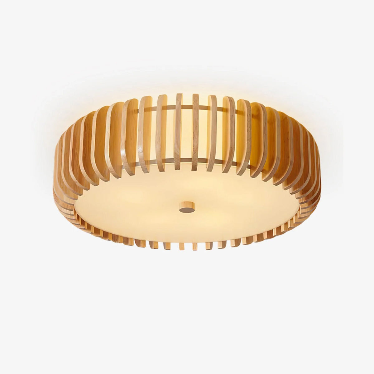 Oakflare Wood Slatted Ceiling Light – Modern Warm LED Flush Mount