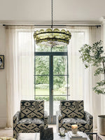 Solaris Disc Glass Chandelier – Two-Tier Gold & Murano-Style Glass Pendant