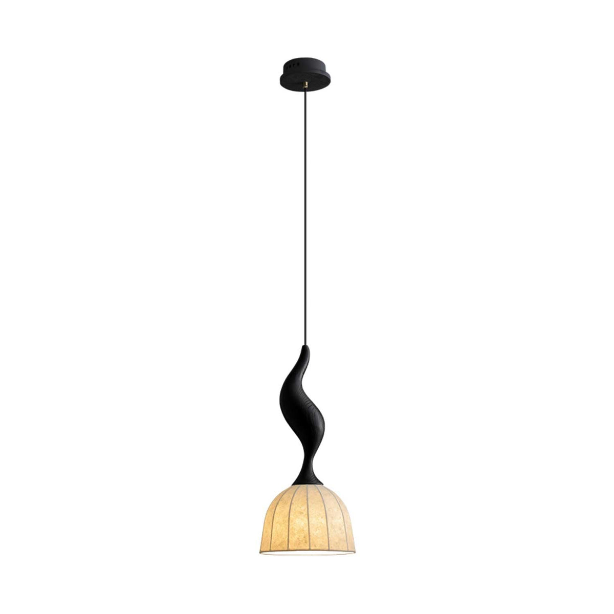 Elowen Twisted Wood Pendant Light – Sculptural Designer Ceiling Lamp