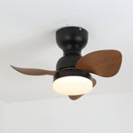 Aeroleaf Flush Mount Ceiling Fan Light with LED and Wood Blades