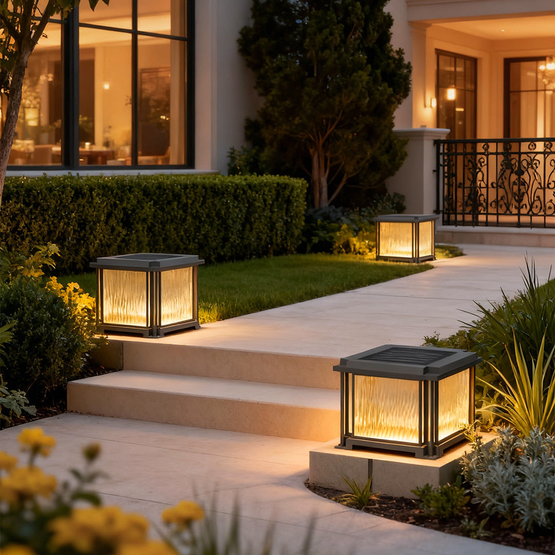 Modern Outdoor Pillar Light – Waterproof Black LED Gate Lamp